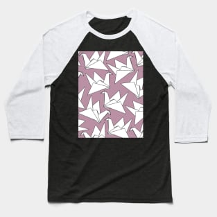 Origami Crane Pink Baseball T-Shirt